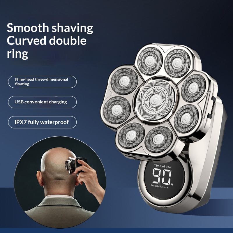 Men'S Grooming Blade - Şarj Edilebilir 9 Bıçaklı Yüzer Başlıklı