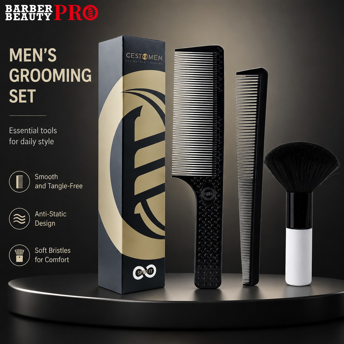 Men'S Grooming Hairstyles - 3 Parça Profesyonel Saç Kesme Tarağı